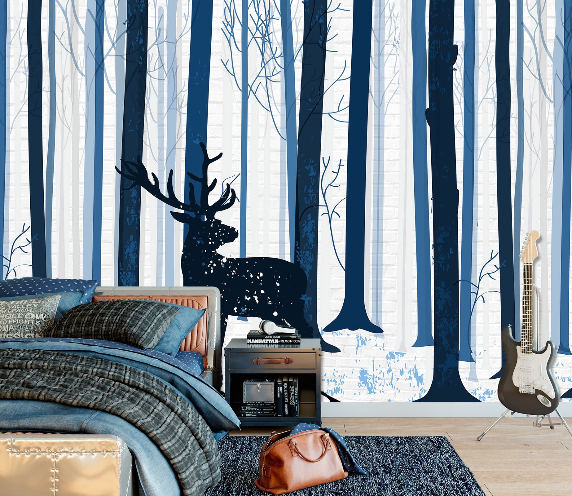 3D Night Forest 1457 Wall Murals