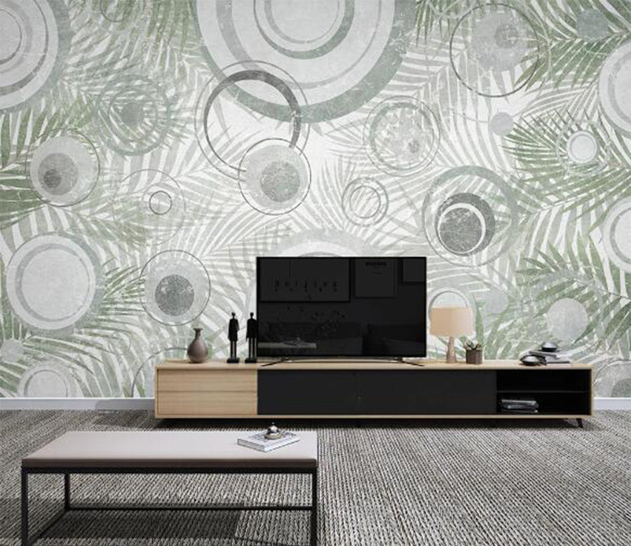 3D Green Leaf WC1300 Wall Murals