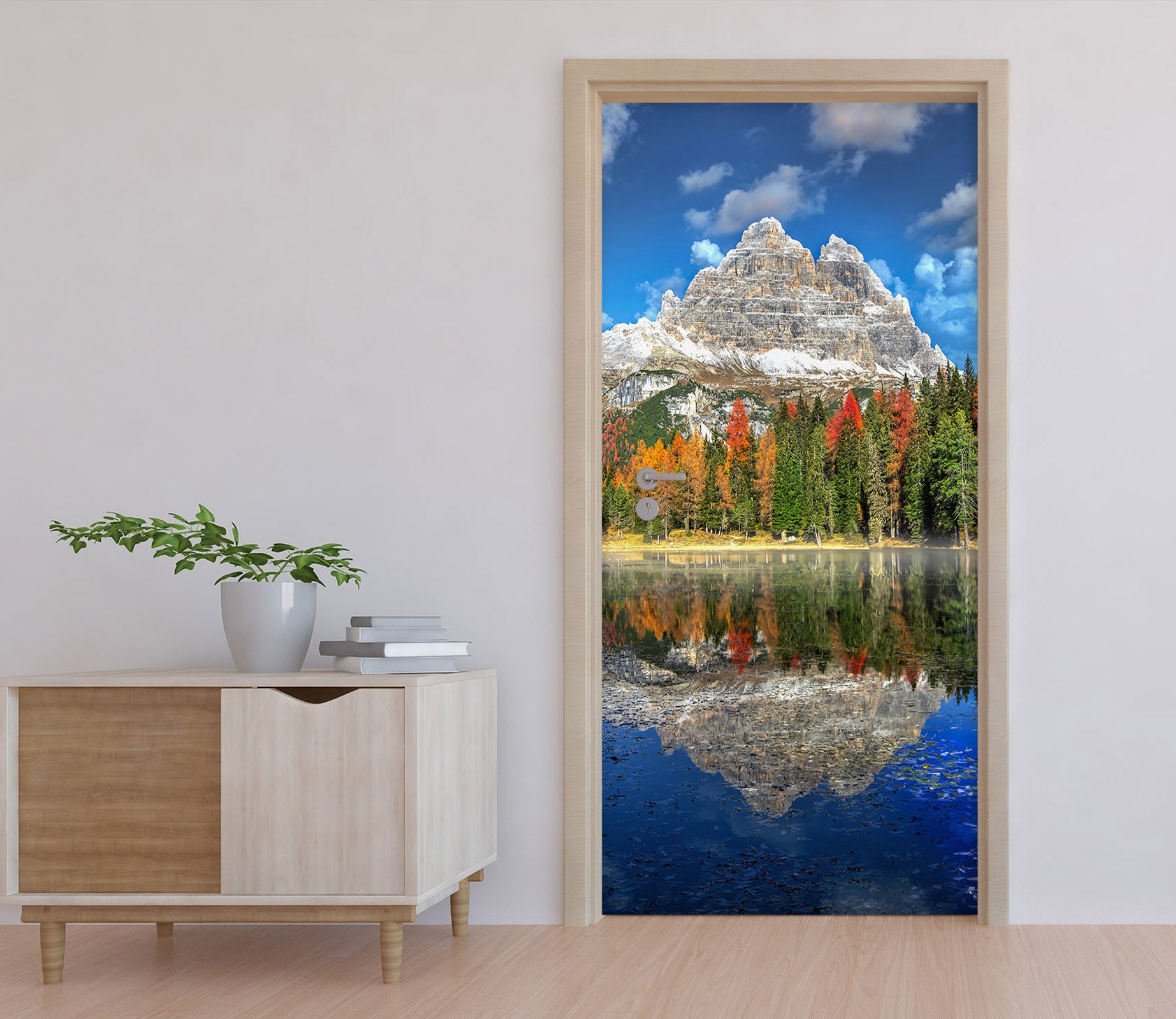 3D Forest Lake Shadow 122131 Marco Carmassi Door Mural