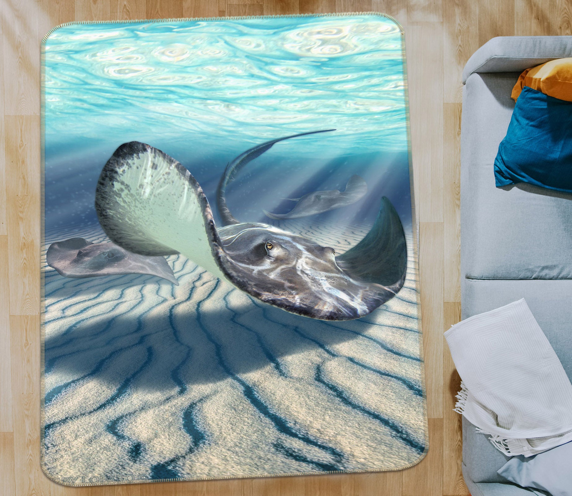 3D Seabed Fish 83107 Jerry LoFaro Rug Non Slip Rug Mat