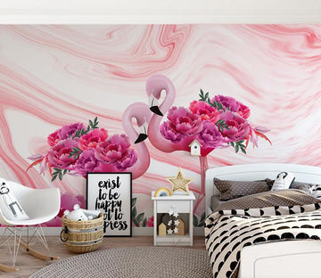 3D Pink Flamingo 353 Wall Murals Wallpaper AJ Wallpaper 2 