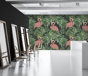 3D Flamingo Leaves 389 Wall Murals Wallpaper AJ Wallpaper 2 