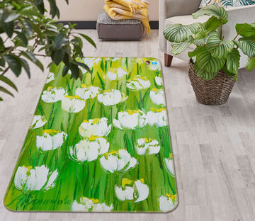 3D White Garden 1262 Skromova Marina Rug Non Slip Rug Mat