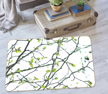 3D Twig Young Leaves 83185 Assaf Frank Rug Non Slip Rug Mat