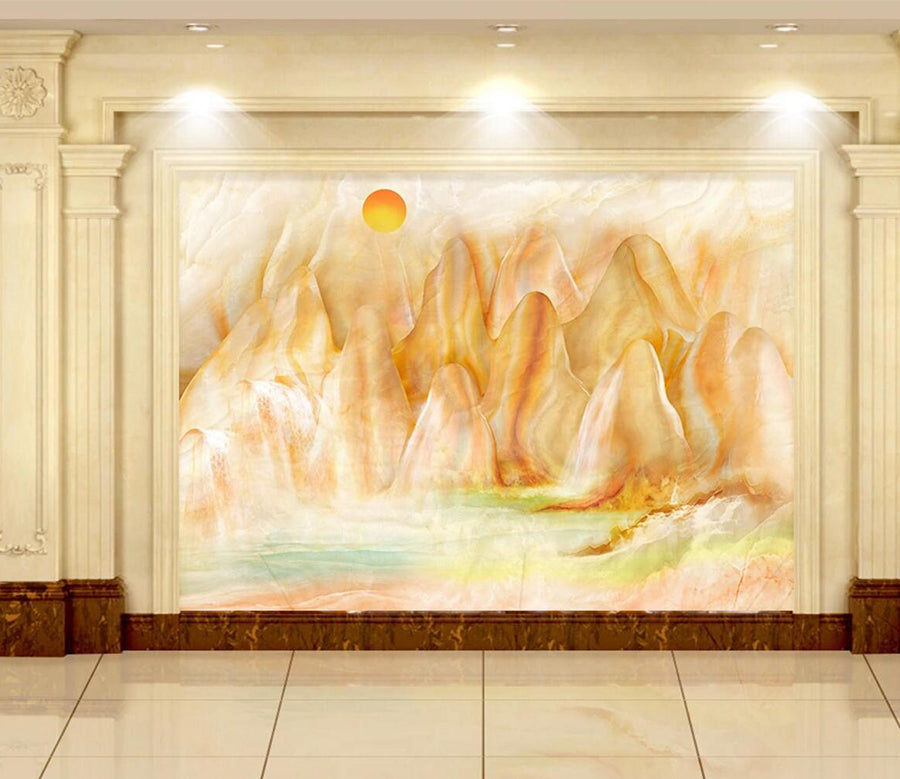 3D Yellow Mountain WC477 Wall Murals