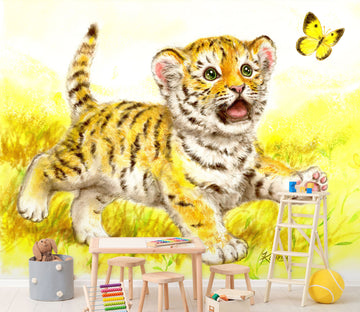 3D Tiger Baby Butterfly 5403 Kayomi Harai Wall Mural Wall Murals