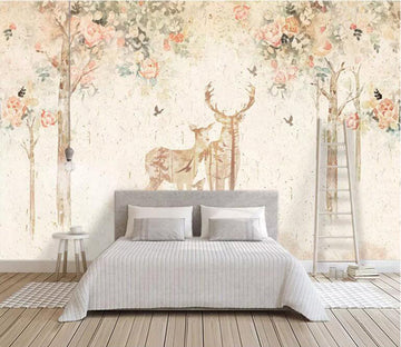 3D Little Deer Woods 1408 Wall Murals Wallpaper AJ Wallpaper 2 