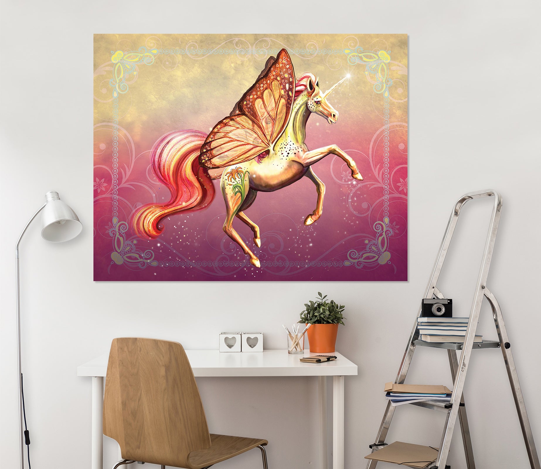 3D Wing Horse 104 Rose Catherine Khan Wall Sticker