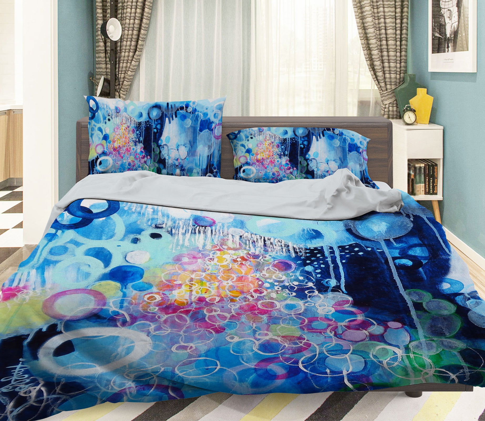 3D Blue Fantasy Bubble 1103 Misako Chida Bedding Bed Pillowcases Quilt