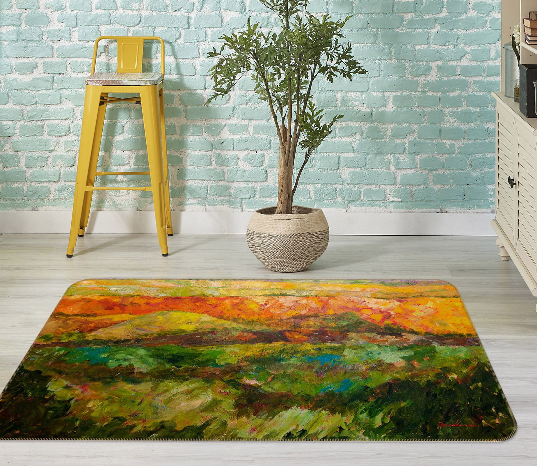 3D Grassland Plant 1018 Allan P. Friedlander Rug Non Slip Rug Mat