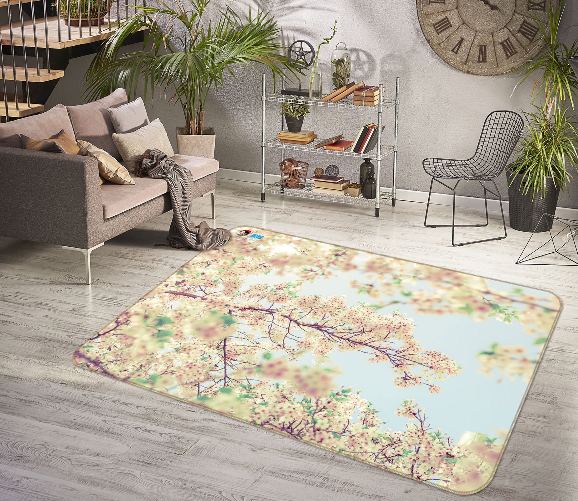 3D Flower Branch 6841 Assaf Frank Rug Non Slip Rug Mat