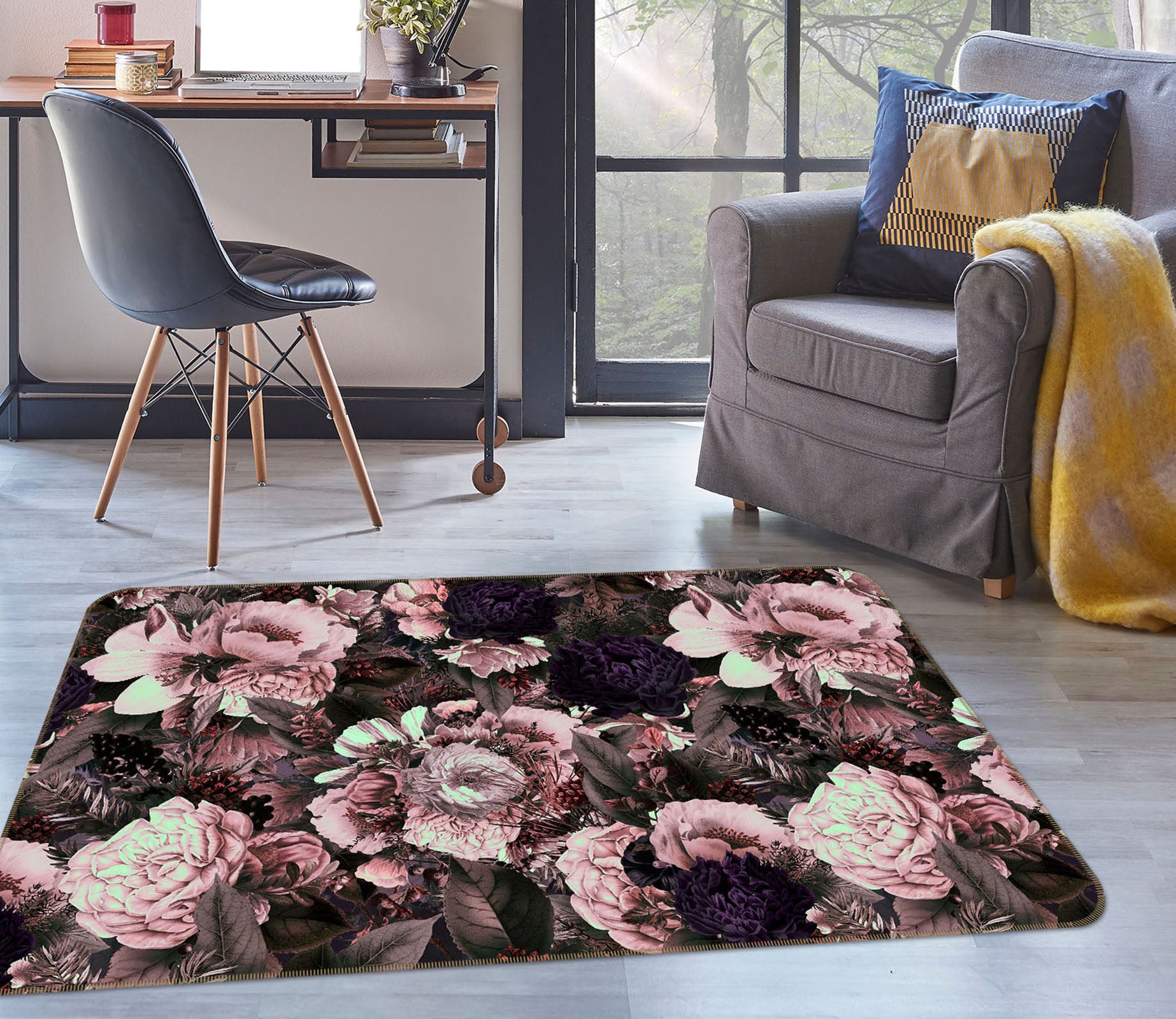 3D Brilliant Flowers 162 Uta Naumann Rug Non Slip Rug Mat