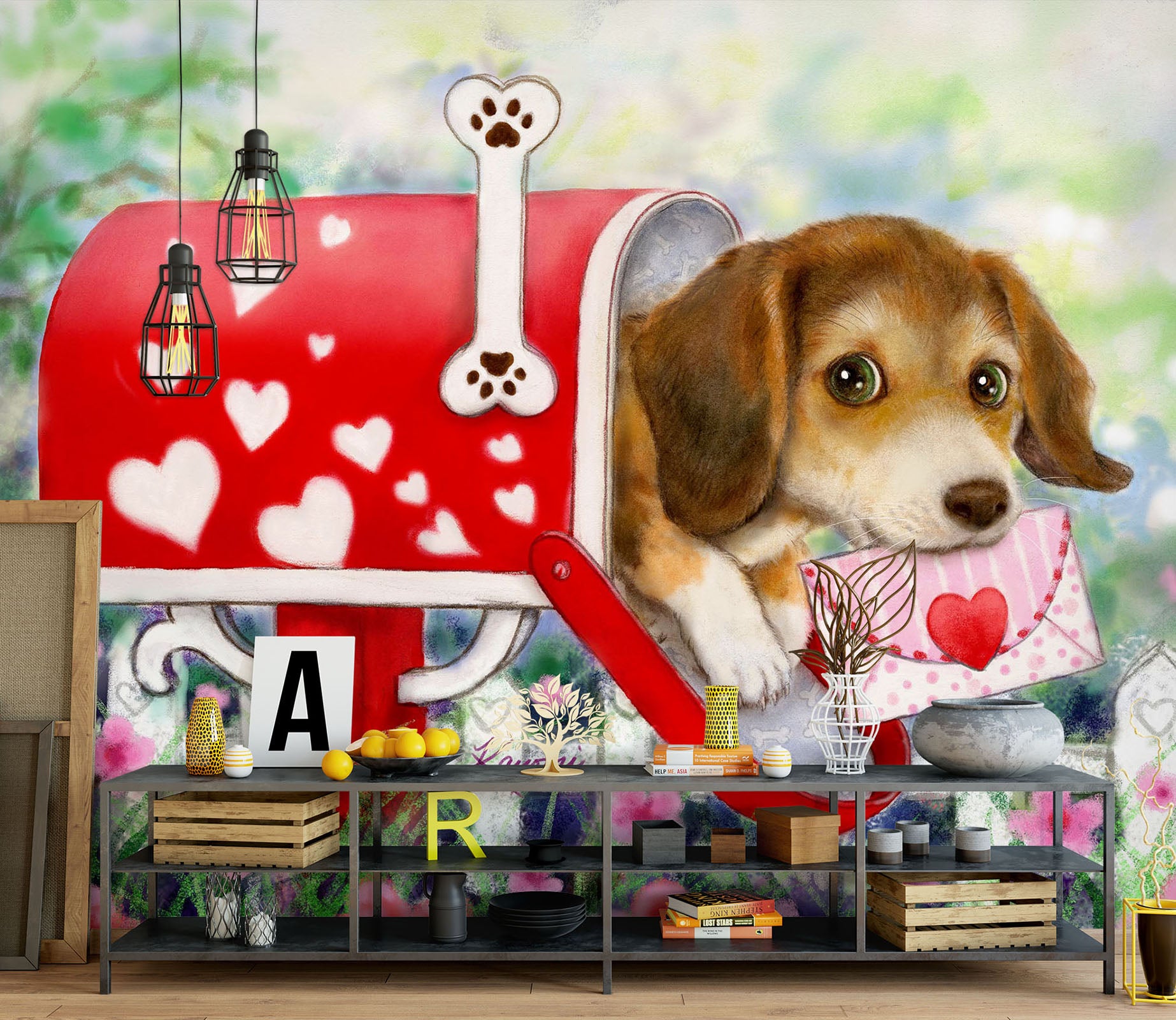 3D Dog Letter 5539 Kayomi Harai Wall Mural Wall Murals