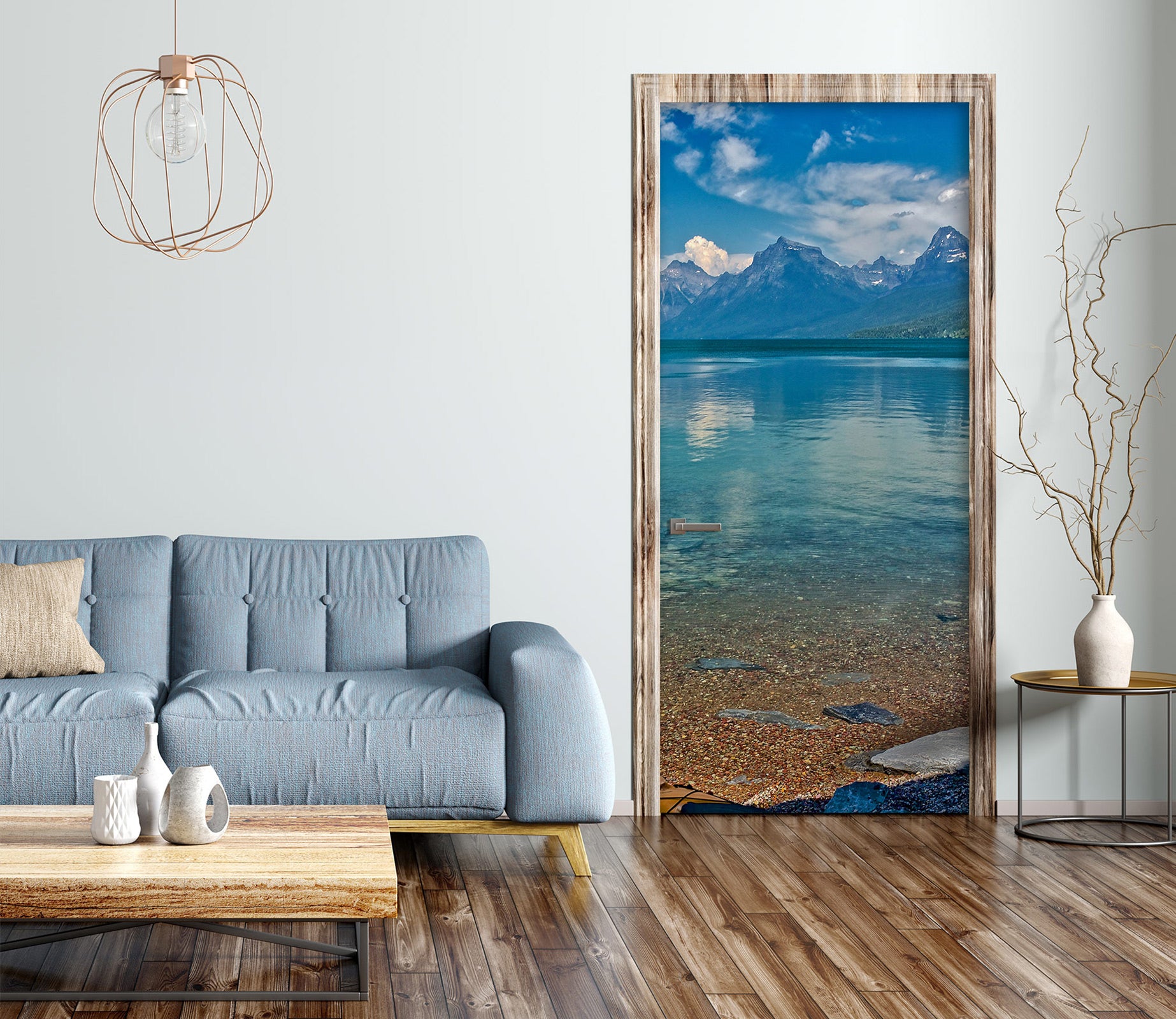 3D Lakeside Mountains 110207 Kathy Barefield Door Mural