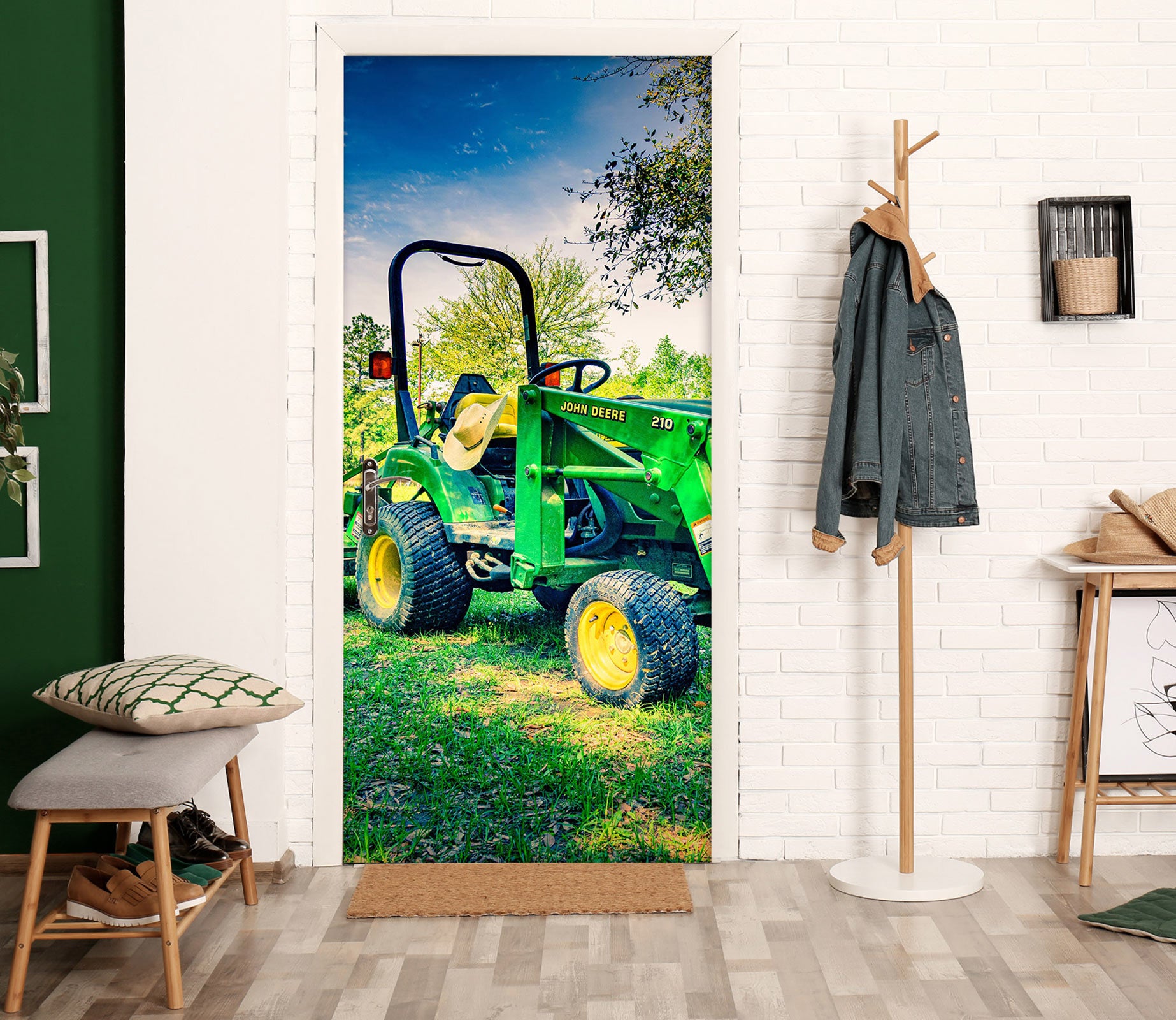 3D Lawn Green Car 107195 Beth Sheridan Door Mural