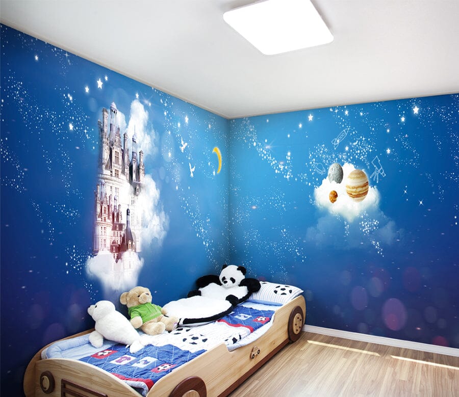 3D White Cloud Moon WC030 Wall Murals Wallpaper AJ Wallpaper 2 