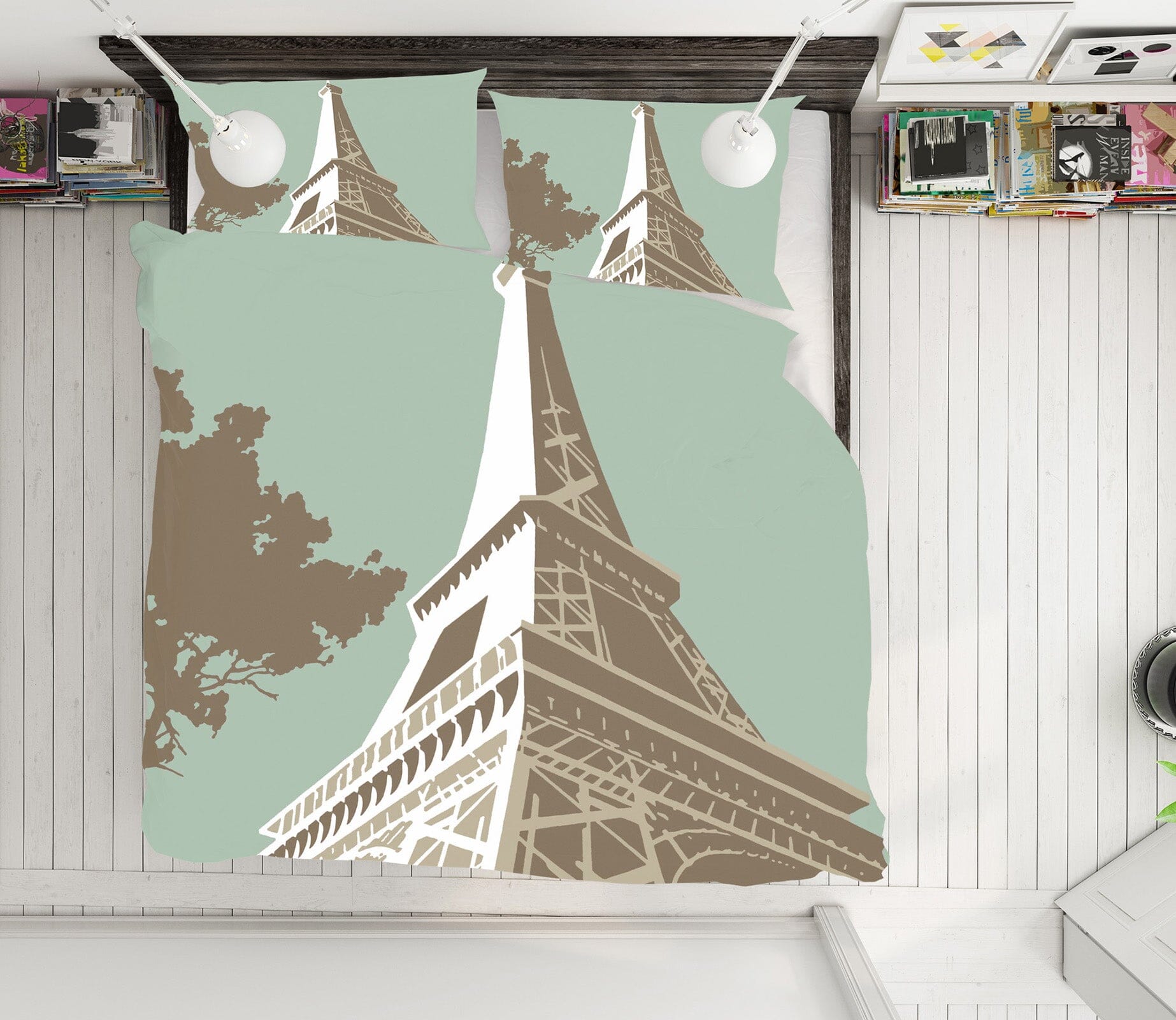 3D Eiffel Tower 2018 Steve Read Bedding Bed Pillowcases Quilt Quiet Covers AJ Creativity Home 