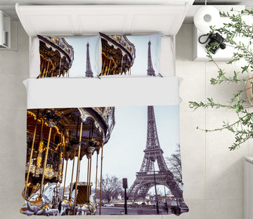 3D Carousel Eiffel Tower 1013 Assaf Frank Bedding Bed Pillowcases Quilt