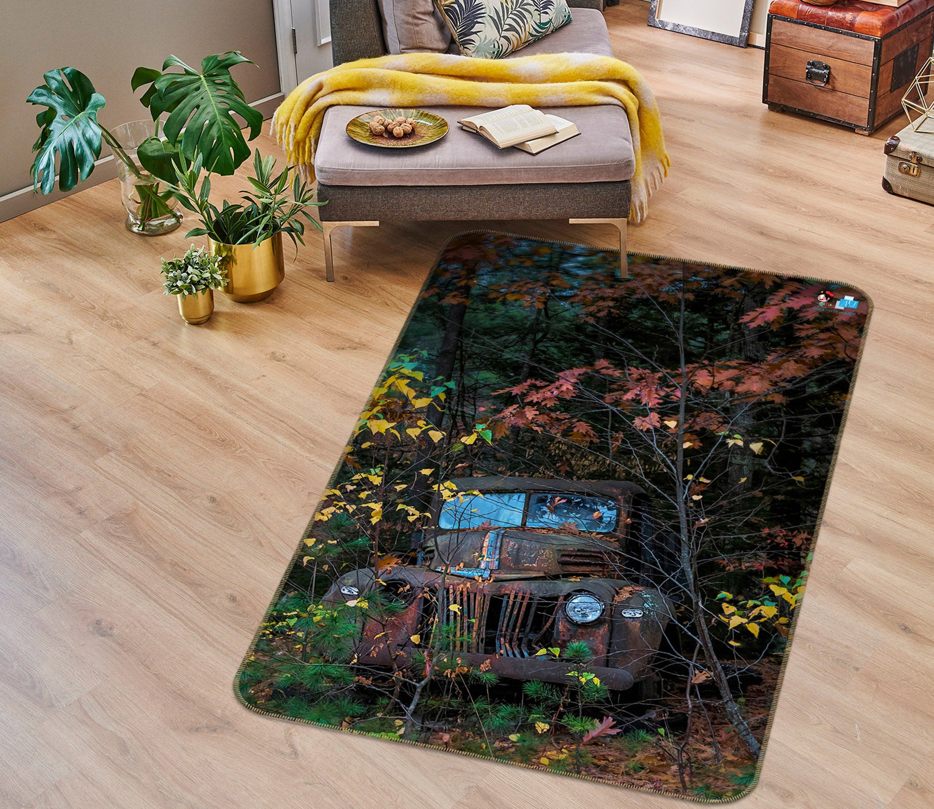 3D Scrap Car 85090 Jerry LoFaro Rug Non Slip Rug Mat