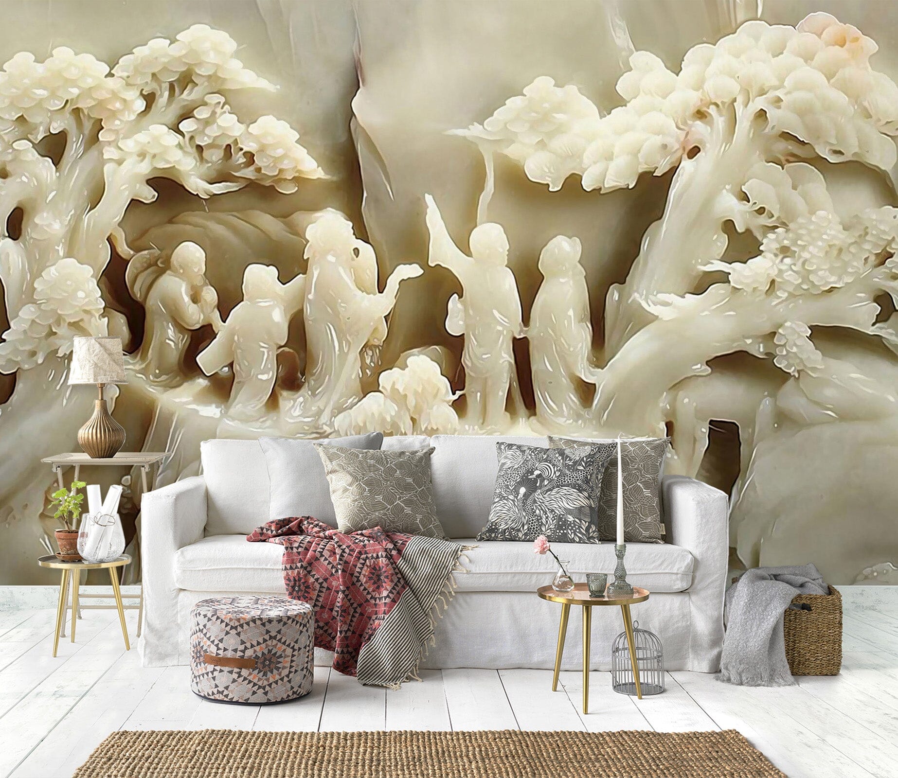 3D Jade Carving White 1520 Wall Murals Wallpaper AJ Wallpaper 2 