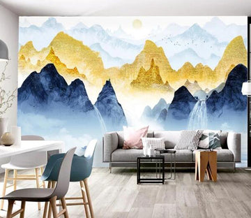 3D Yellow Valley WC2066 Wall Murals