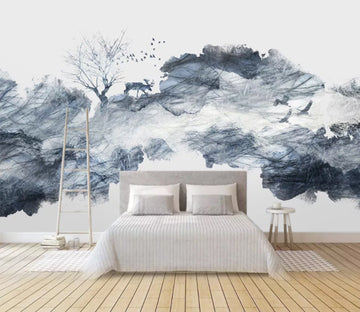 3D Blue Fawn WC1485 Wall Murals