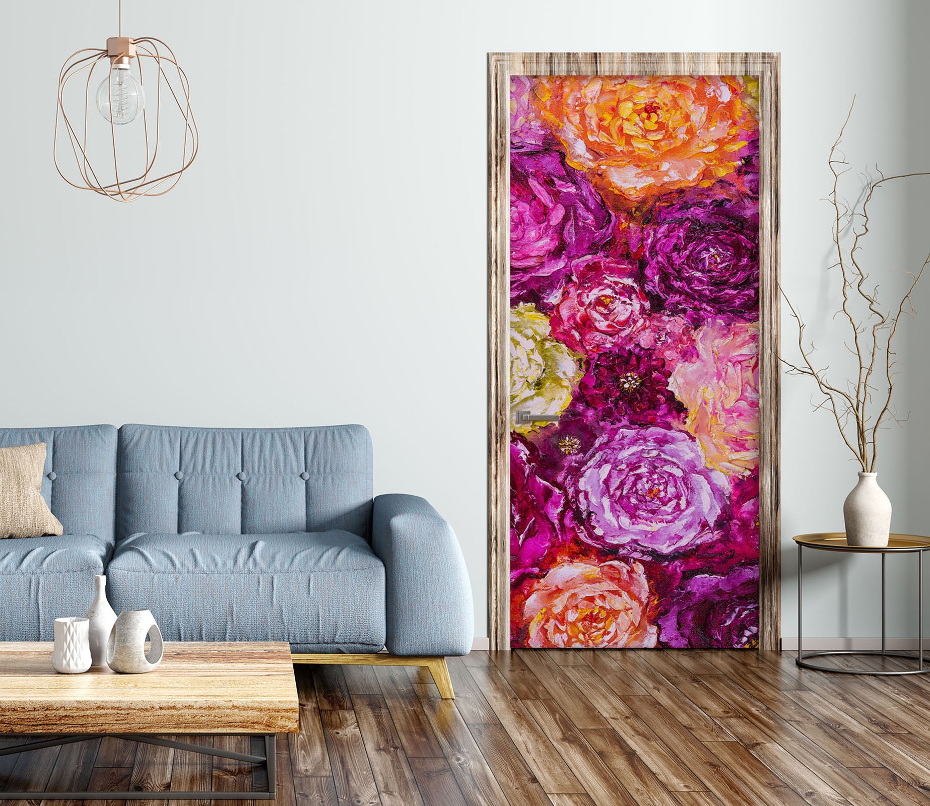 3D Purple Rose 3287 Skromova Marina Door Mural