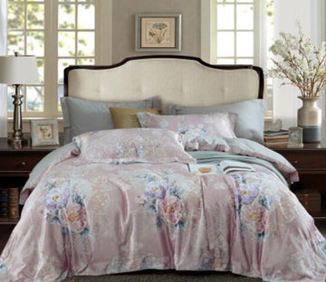 3D Light Pink Flower 14117 Bed Pillowcases Quilt