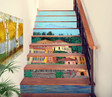 3D River Mountain Houses Woods 90136 Allan P. Friedlander Stair Risers