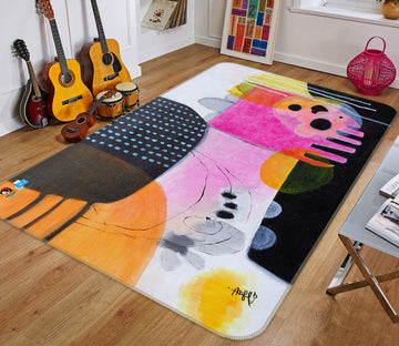 3D Colorful Graphic Pattern 12362 Misako Chida Rug Non Slip Rug Mat