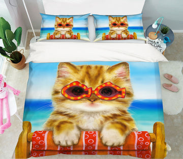 3D Glasses Cat 5859 Kayomi Harai Bedding Bed Pillowcases Quilt Cover Duvet Cover