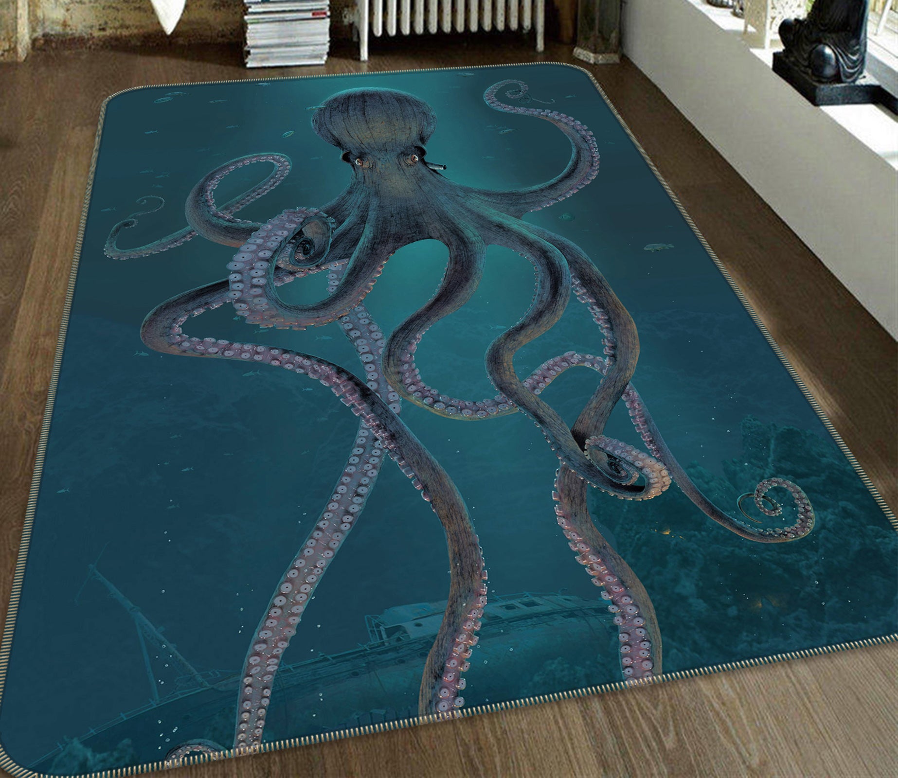 3D Octopus 84226 Vincent Hie Rug Non Slip Rug Mat