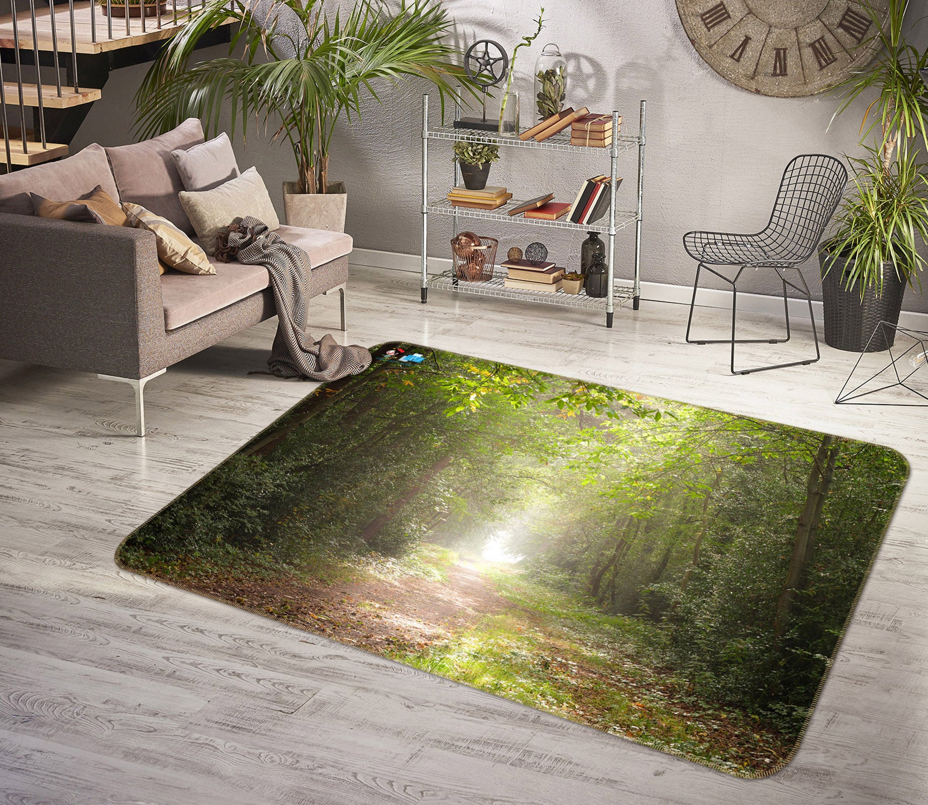 3D Green Trees 6788 Assaf Frank Rug Non Slip Rug Mat