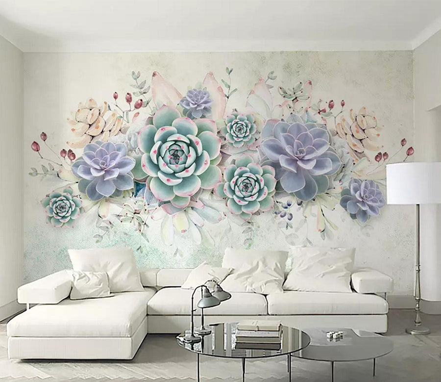 3D Succulents Plant WC403 Wall Murals