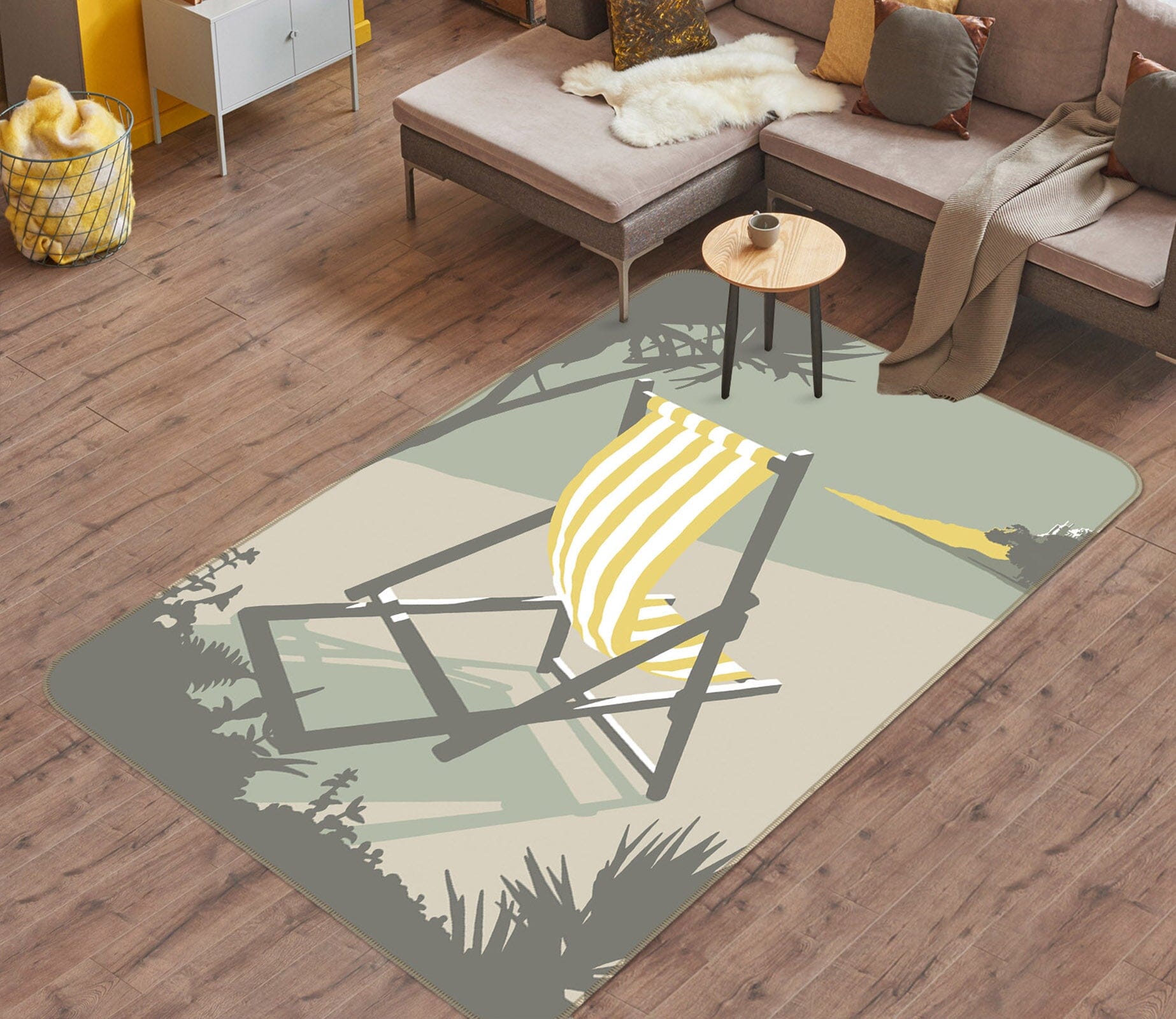 3D Marazion Deckchair 1122 Steve Read Rug Non Slip Rug Mat Mat AJ Creativity Home 