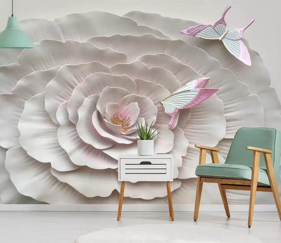 3D Butterfly Flower WC635 Wall Murals