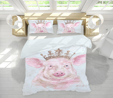 3D Crown Pig 2083 Debi Coules Bedding Bed Pillowcases Quilt