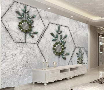 3D Jade Petals WC1222 Wall Murals