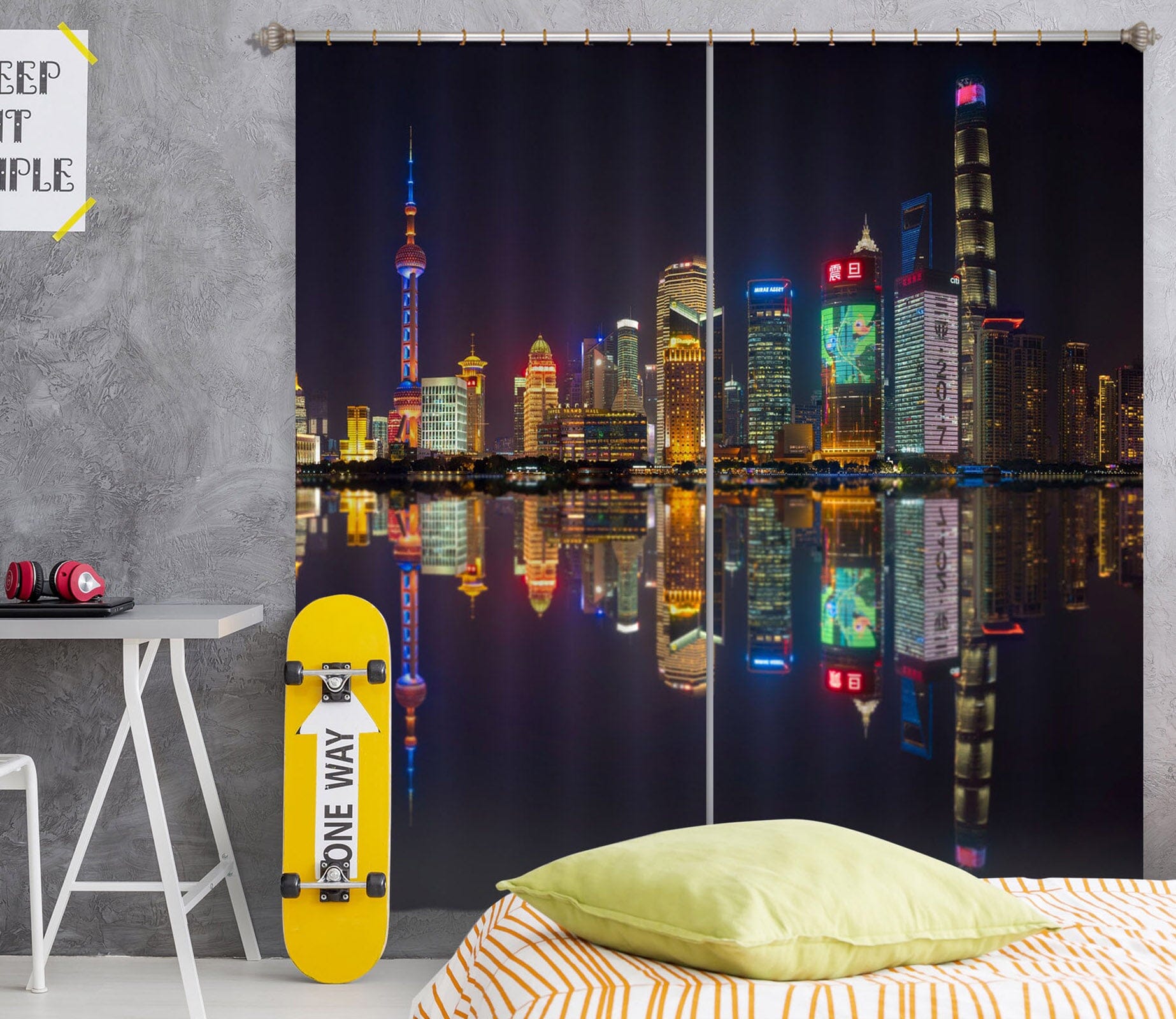 3D City River 128 Marco Carmassi Curtain Curtains Drapes Curtains AJ Creativity Home 