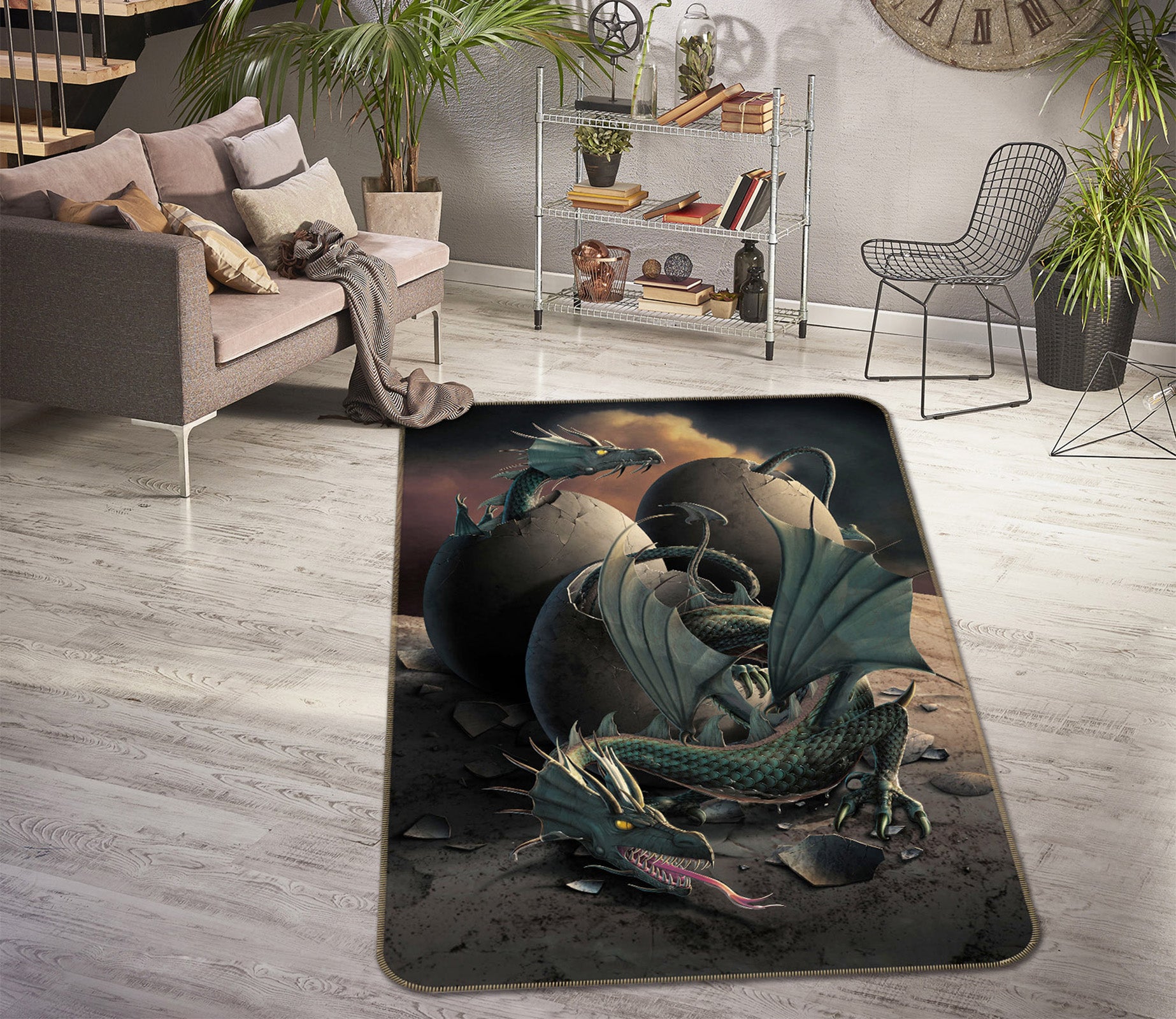 3D Dragon 84220 Vincent Hie Rug Non Slip Rug Mat