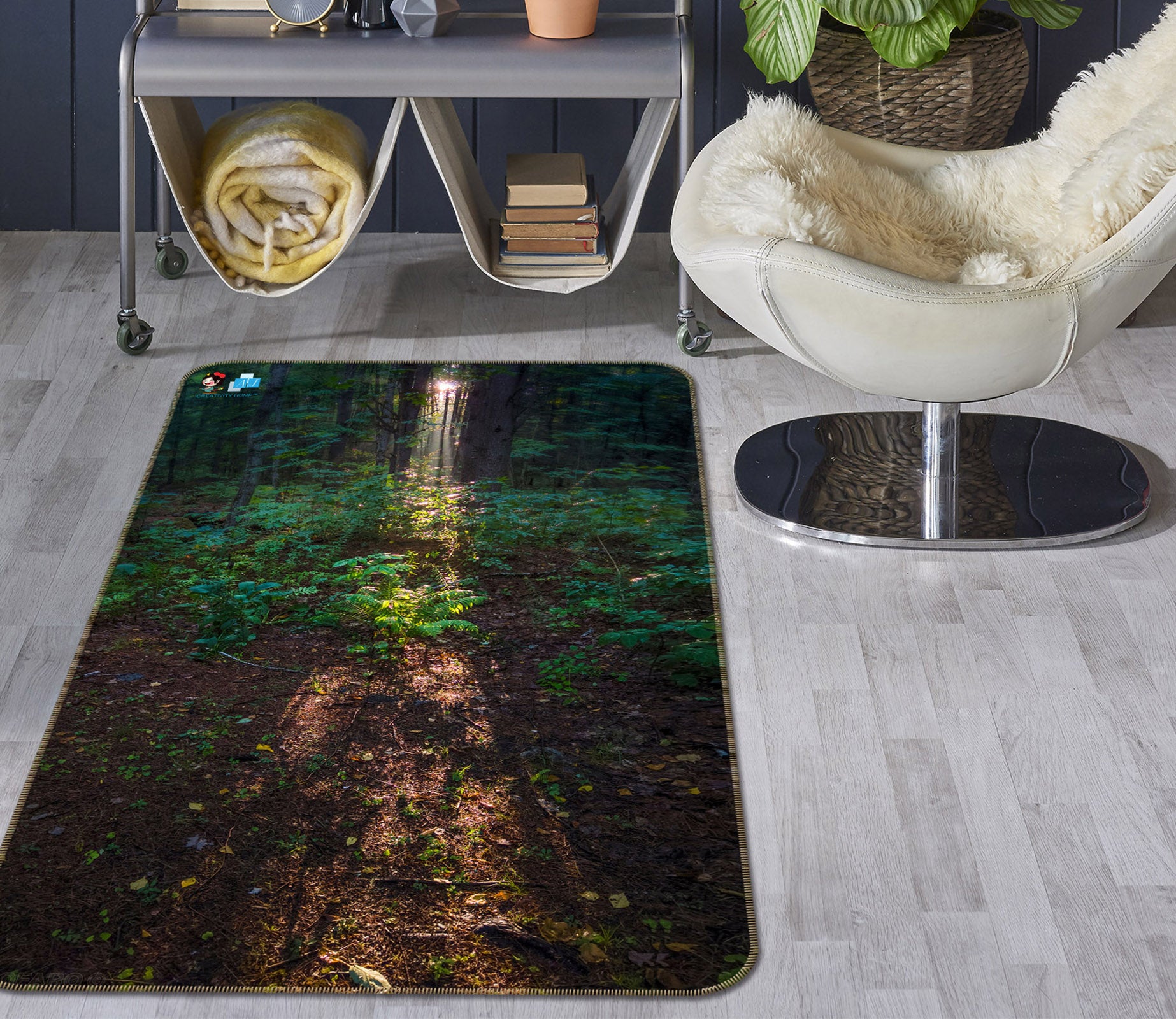 3D Forest Sunlight 4549 Jerry LoFaro Rug Non Slip Rug Mat