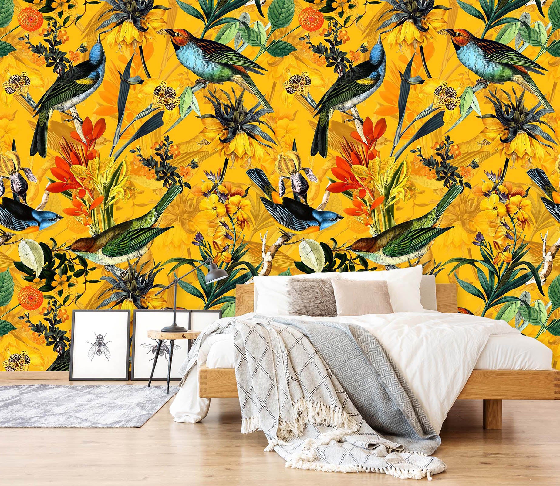 3D Golden Flower Field 113 Uta Naumann Wall Mural Wall Murals