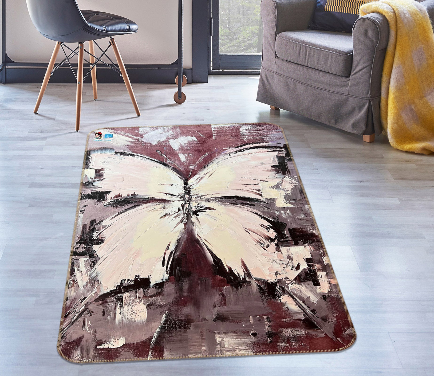 3D Painted Butterfly 3846 Skromova Marina Rug Non Slip Rug Mat