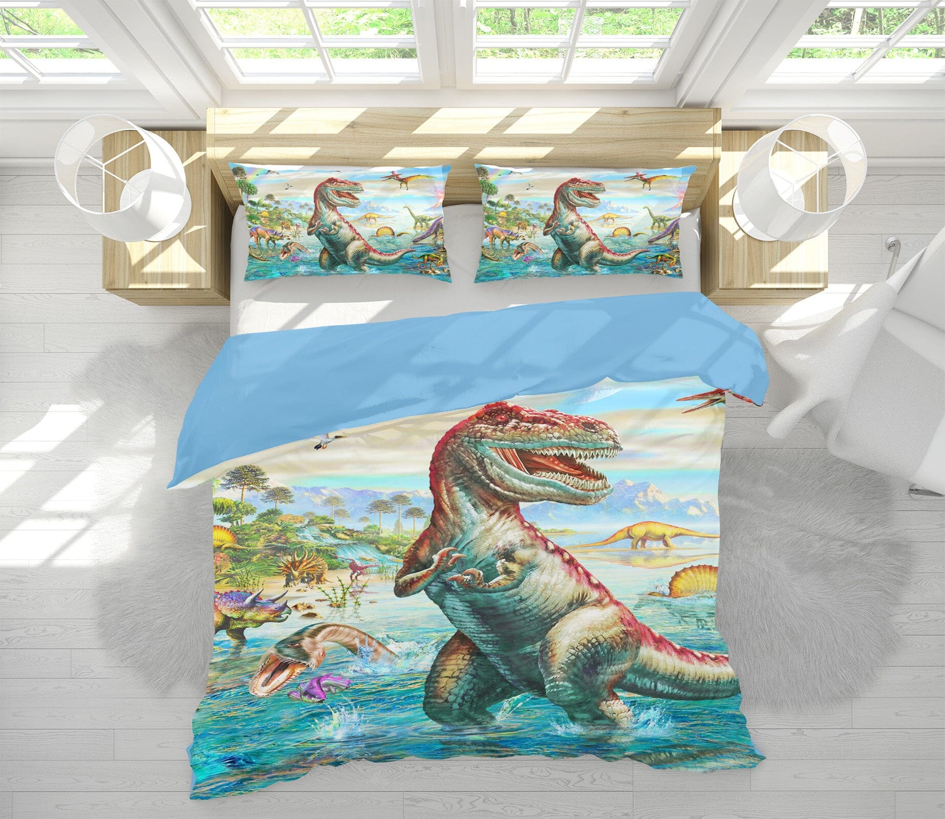 3D Dinosaur Mouth 2042 Adrian Chesterman Bedding Bed Pillowcases Quilt Quiet Covers AJ Creativity Home 