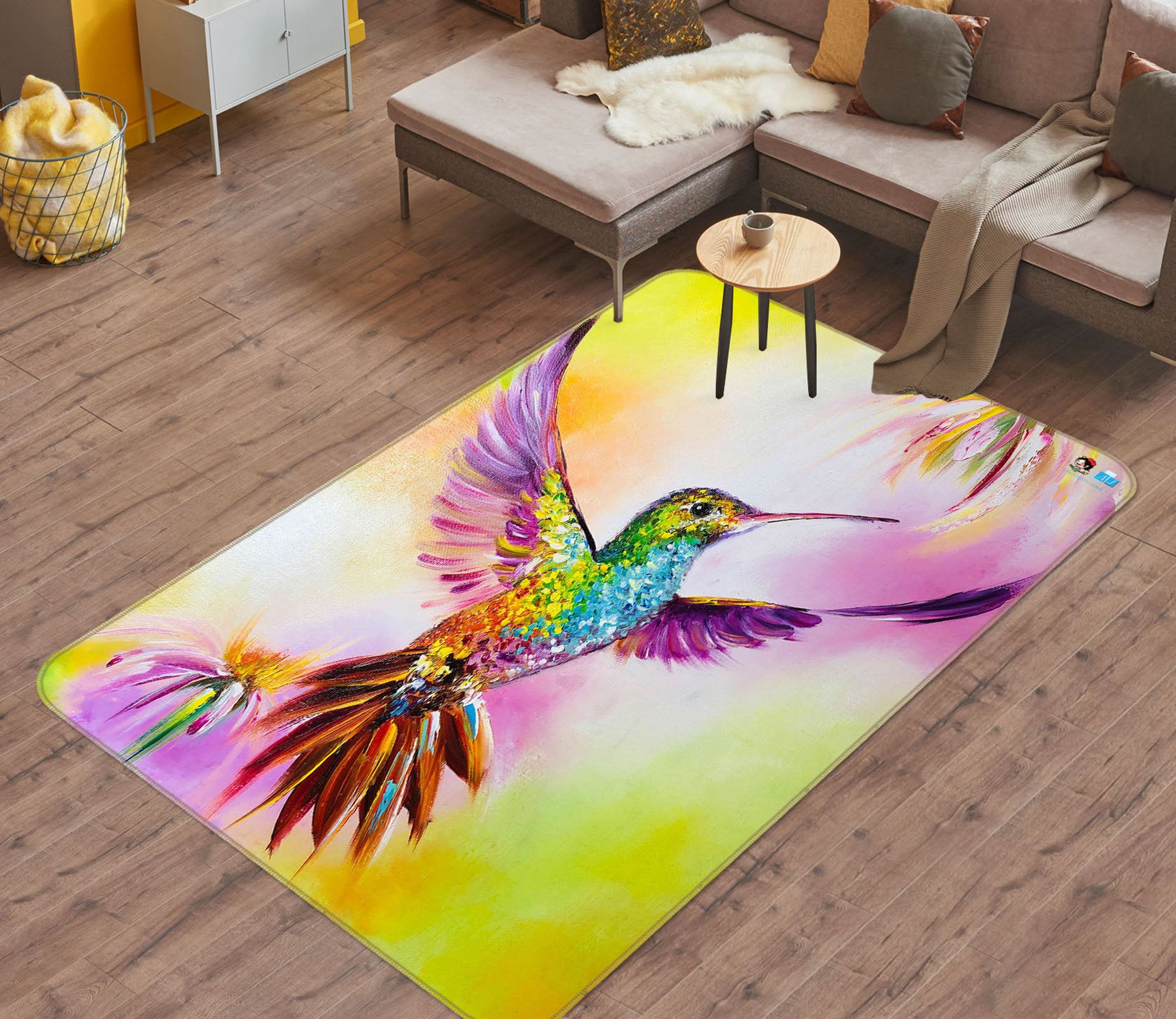 3D Colorful Hummingbird 1216 Skromova Marina Rug Non Slip Rug Mat