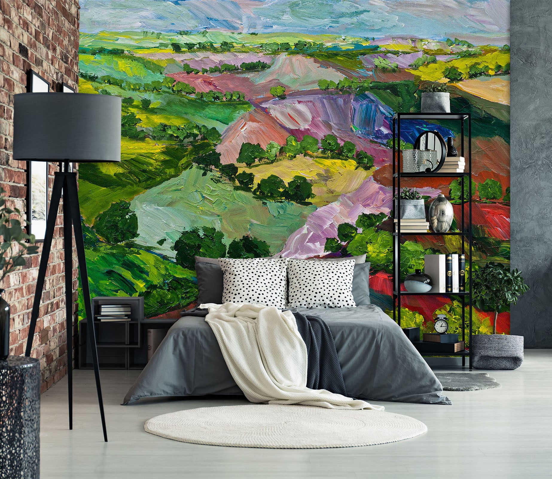 3D Colored Hills 185 Allan P. Friedlander Wall Mural Wall Murals