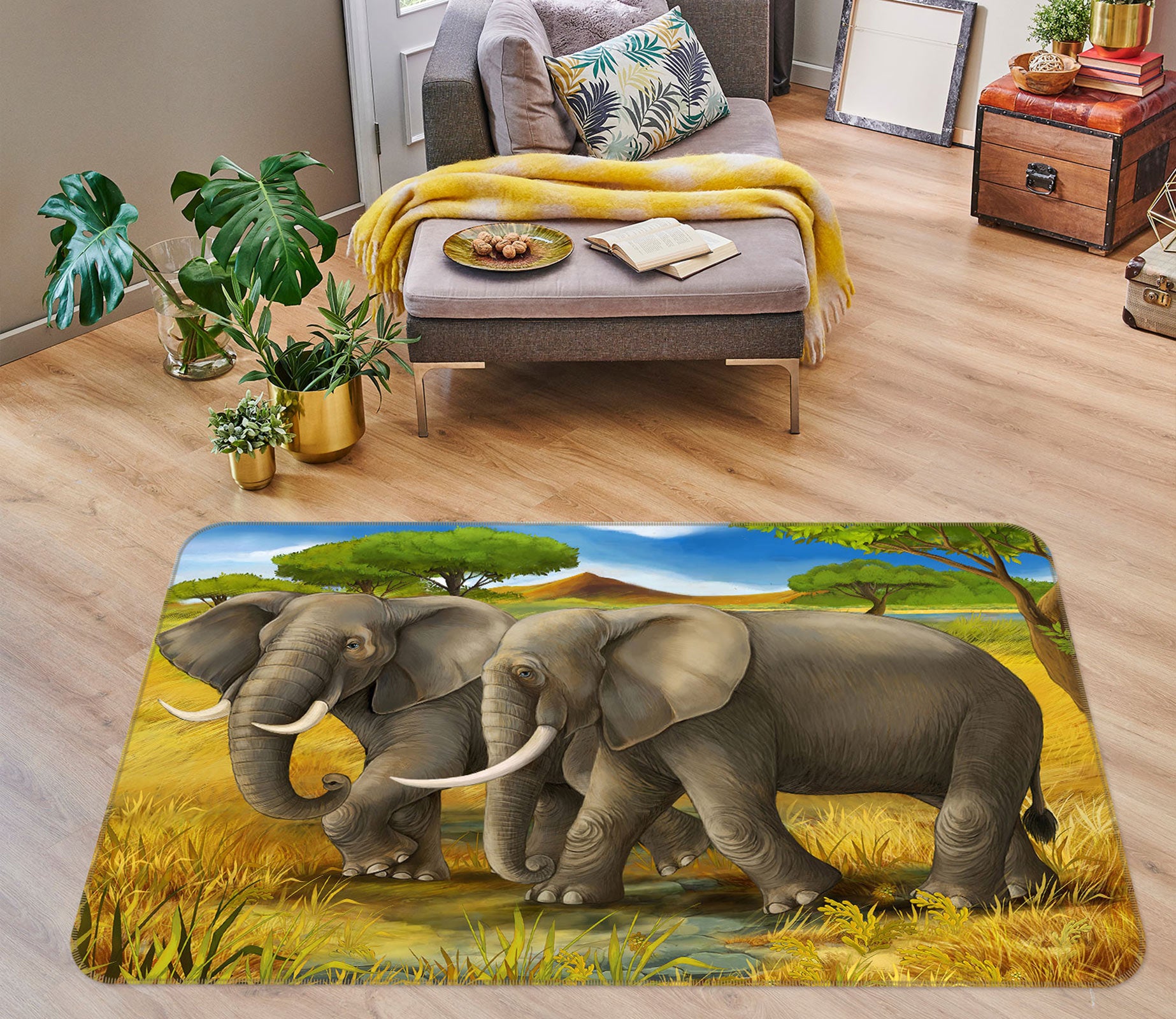 3D Elephant 77218 Non Slip Rug Mat