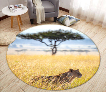 3D Hunting Tiger 090 Animal Round Non Slip Rug Mat Mat AJ Creativity Home 