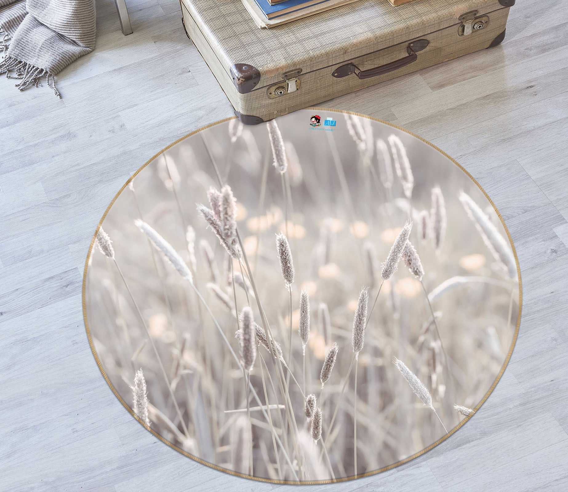 3D Artistic Reed 7340 Assaf Frank Rug Round Non Slip Rug Mat