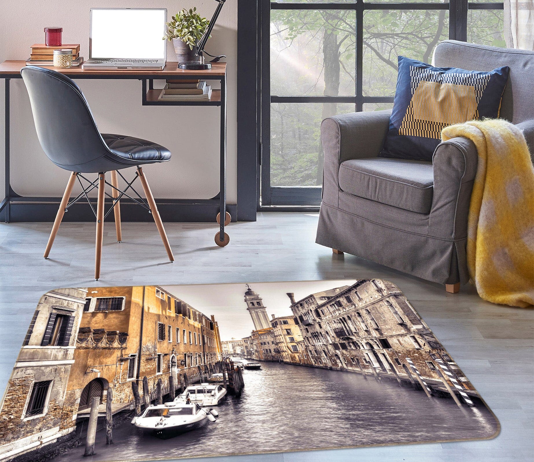 3D Venice River 1004 Assaf Frank Rug Non Slip Rug Mat Mat AJ Creativity Home 